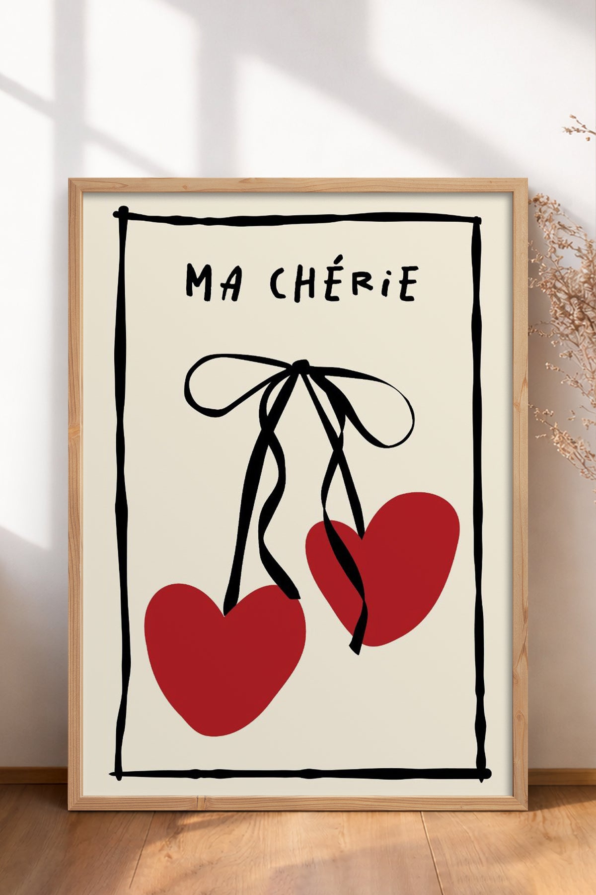 HOMEPACK Ahşap Çerçeveli Tablo Çerçeveli Poster Sanatsal Modern Duvar Dekoru TK-734