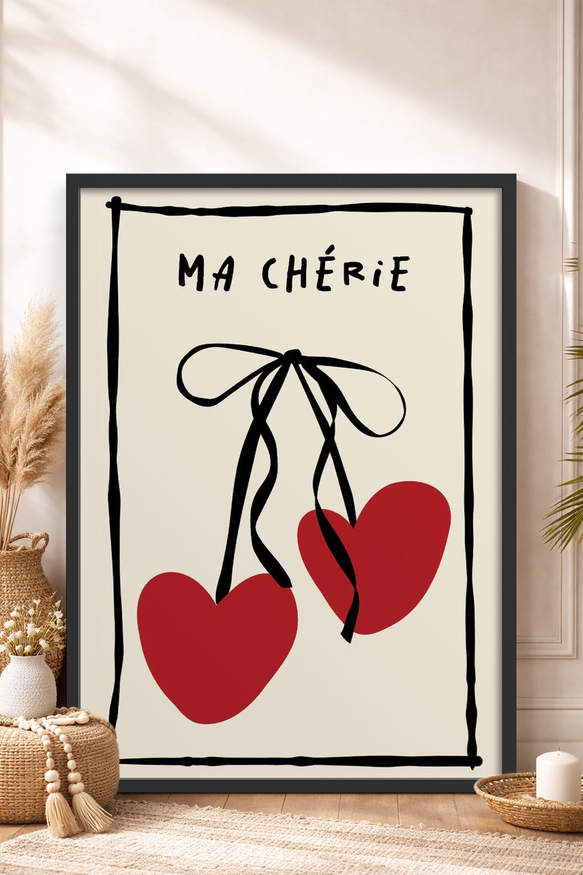 HOMEPACK Ahşap Çerçeveli Tablo Çerçeveli Poster Sanatsal Modern Duvar Dekoru TK-734
