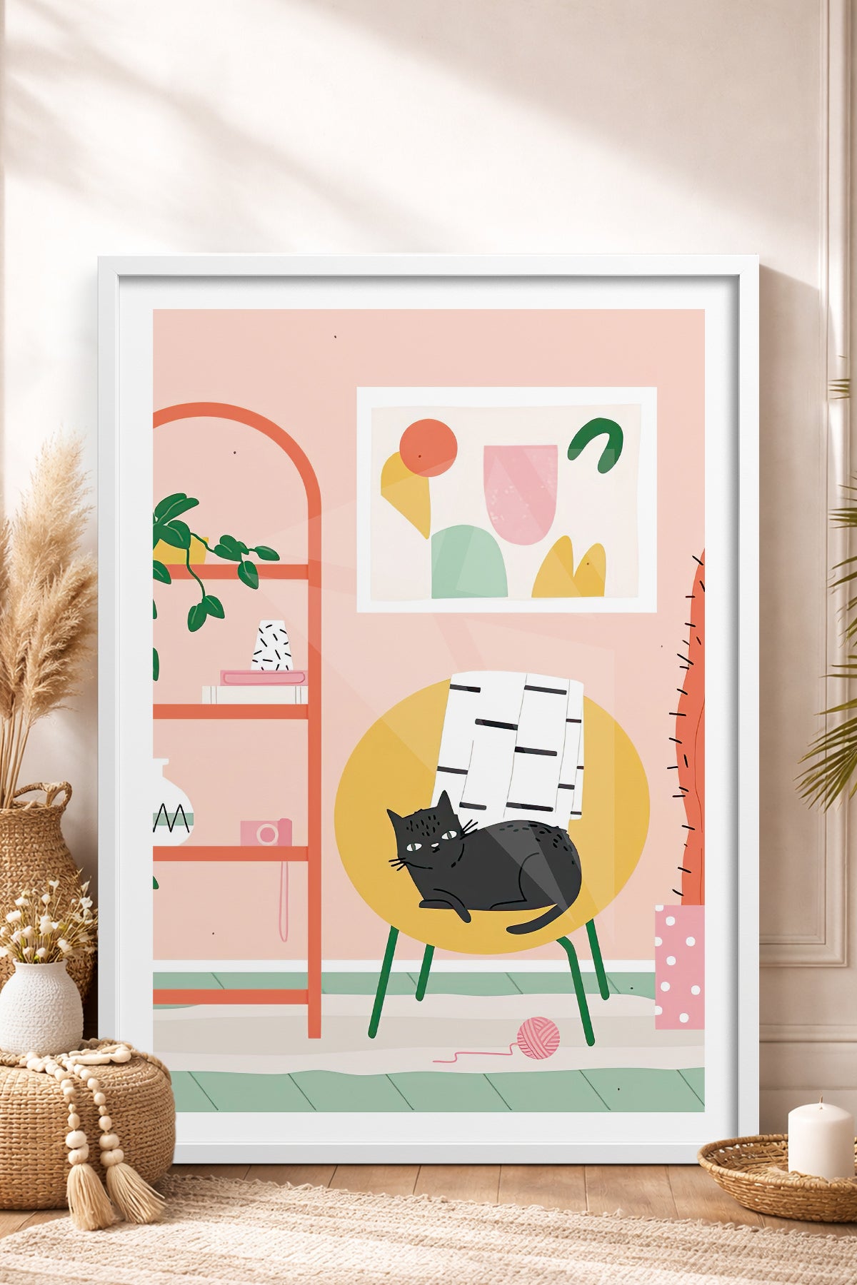 HOMEPACK Ahşap Çerçeveli Tablo Çerçeveli Poster Sanatsal Modern Duvar Dekoru TK-735
