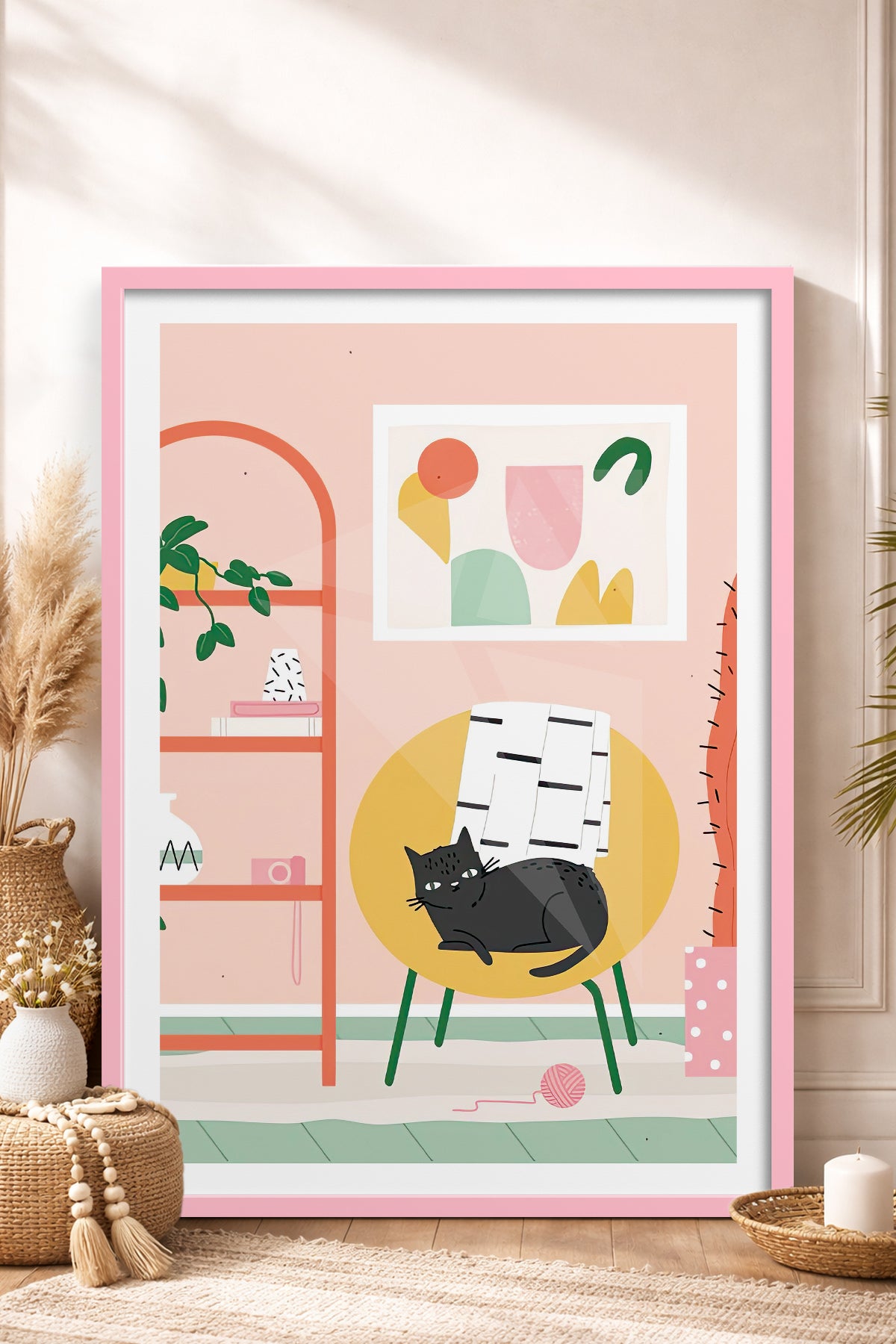HOMEPACK Ahşap Çerçeveli Tablo Çerçeveli Poster Sanatsal Modern Duvar Dekoru TK-735