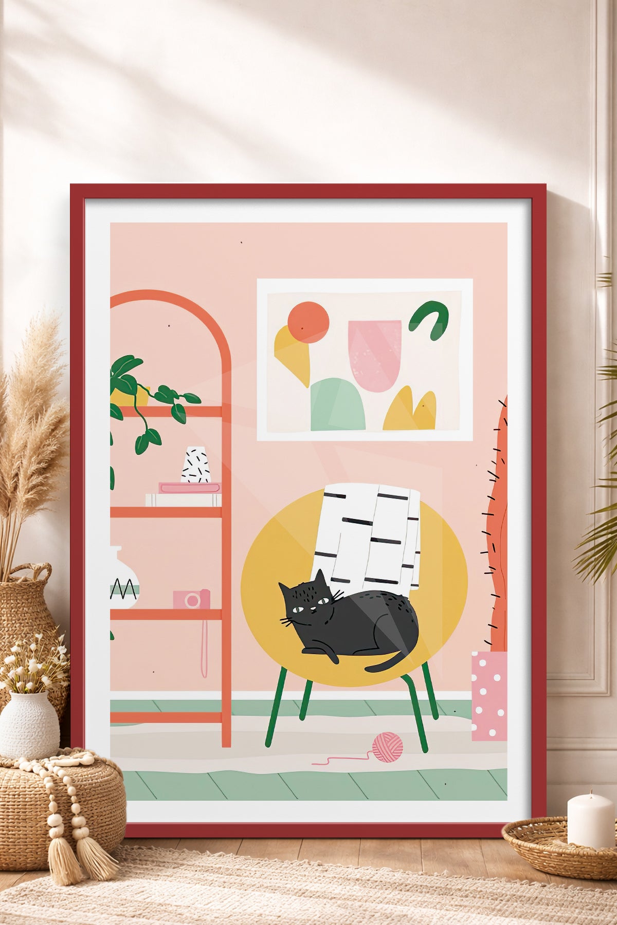 HOMEPACK Ahşap Çerçeveli Tablo Çerçeveli Poster Sanatsal Modern Duvar Dekoru TK-735