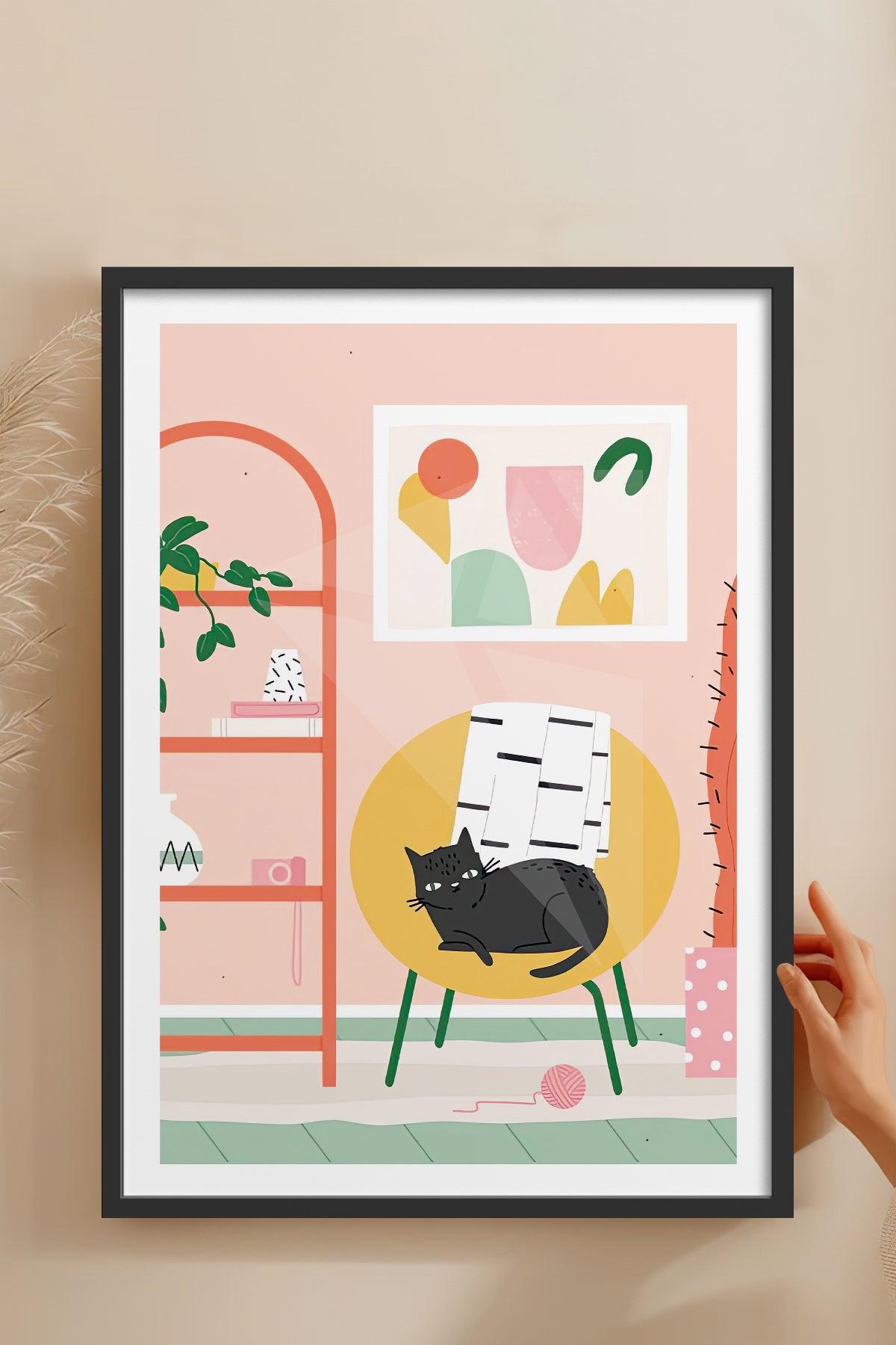 HOMEPACK Ahşap Çerçeveli Tablo Çerçeveli Poster Sanatsal Modern Duvar Dekoru TK-735