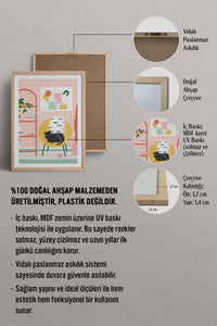 HOMEPACK Ahşap Çerçeveli Tablo Çerçeveli Poster Sanatsal Modern Duvar Dekoru TK-735