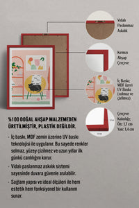 HOMEPACK Ahşap Çerçeveli Tablo Çerçeveli Poster Sanatsal Modern Duvar Dekoru TK-735