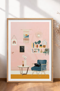 HOMEPACK Ahşap Çerçeveli Tablo Çerçeveli Poster Sanatsal Modern Duvar Dekoru TK-736