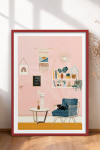 HOMEPACK Ahşap Çerçeveli Tablo Çerçeveli Poster Sanatsal Modern Duvar Dekoru TK-736