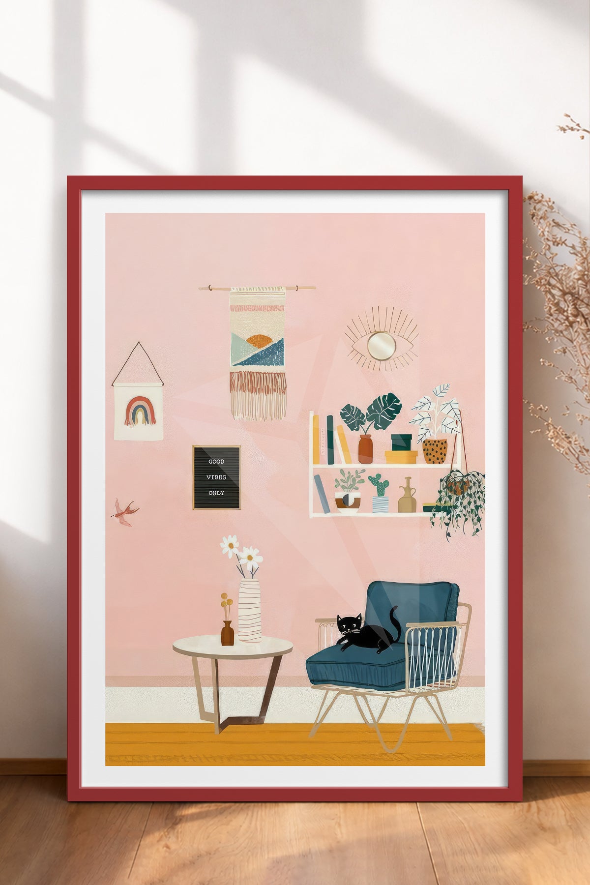 HOMEPACK Ahşap Çerçeveli Tablo Çerçeveli Poster Sanatsal Modern Duvar Dekoru TK-736