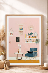 HOMEPACK Ahşap Çerçeveli Tablo Çerçeveli Poster Sanatsal Modern Duvar Dekoru TK-736