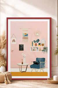 HOMEPACK Ahşap Çerçeveli Tablo Çerçeveli Poster Sanatsal Modern Duvar Dekoru TK-736