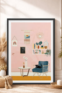 HOMEPACK Ahşap Çerçeveli Tablo Çerçeveli Poster Sanatsal Modern Duvar Dekoru TK-736
