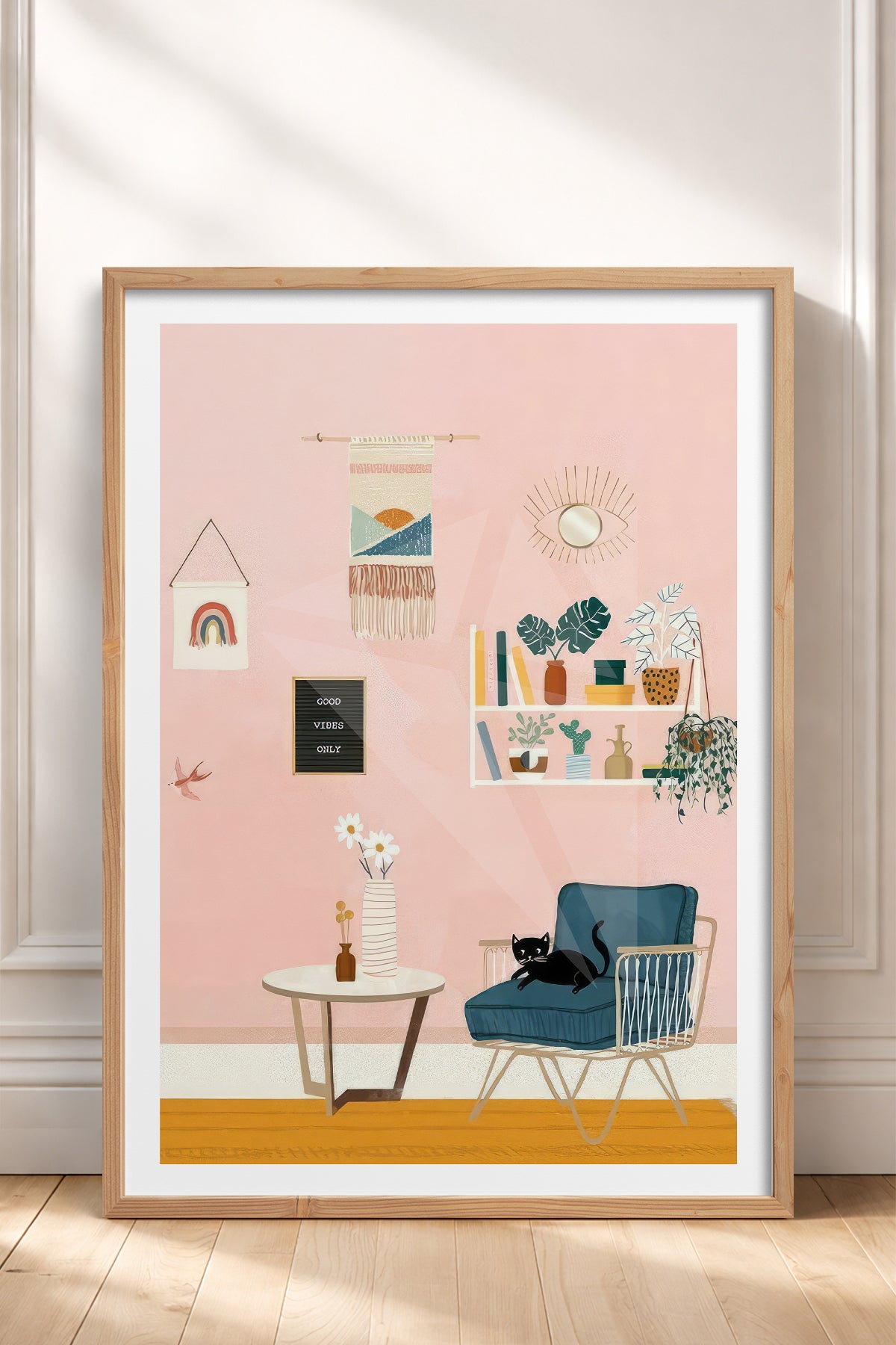 HOMEPACK Ahşap Çerçeveli Tablo Çerçeveli Poster Sanatsal Modern Duvar Dekoru TK-736