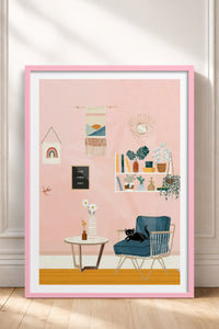 HOMEPACK Ahşap Çerçeveli Tablo Çerçeveli Poster Sanatsal Modern Duvar Dekoru TK-736