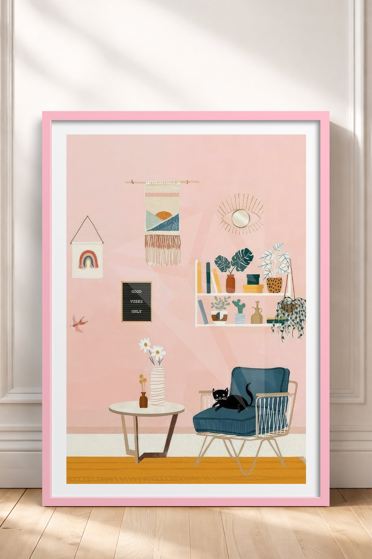 HOMEPACK Ahşap Çerçeveli Tablo Çerçeveli Poster Sanatsal Modern Duvar Dekoru TK-736