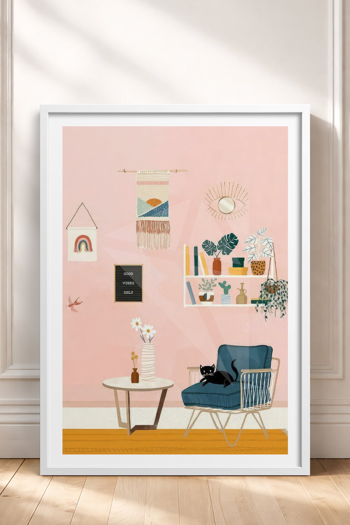 HOMEPACK Ahşap Çerçeveli Tablo Çerçeveli Poster Sanatsal Modern Duvar Dekoru TK-736