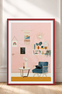 HOMEPACK Ahşap Çerçeveli Tablo Çerçeveli Poster Sanatsal Modern Duvar Dekoru TK-736