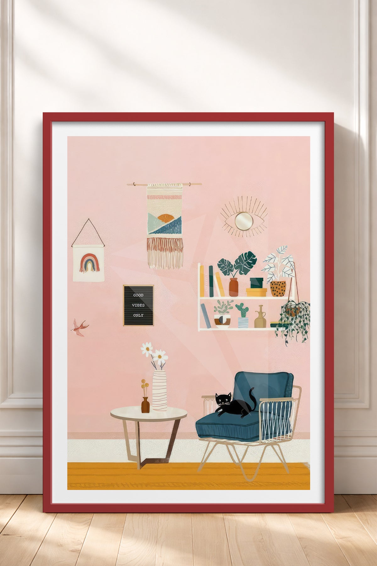 HOMEPACK Ahşap Çerçeveli Tablo Çerçeveli Poster Sanatsal Modern Duvar Dekoru TK-736