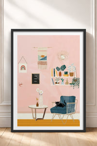 HOMEPACK Ahşap Çerçeveli Tablo Çerçeveli Poster Sanatsal Modern Duvar Dekoru TK-736