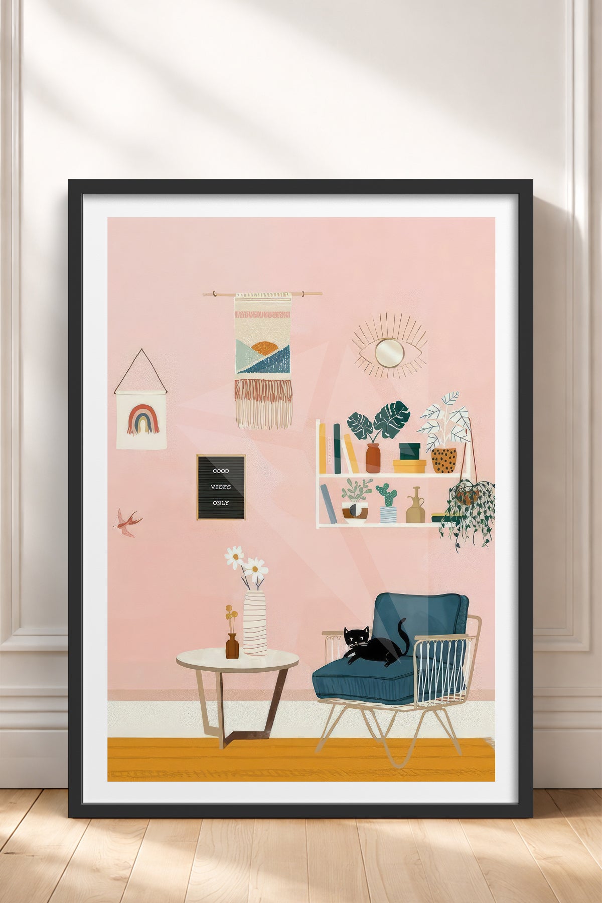 HOMEPACK Ahşap Çerçeveli Tablo Çerçeveli Poster Sanatsal Modern Duvar Dekoru TK-736