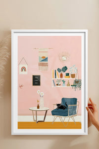 HOMEPACK Ahşap Çerçeveli Tablo Çerçeveli Poster Sanatsal Modern Duvar Dekoru TK-736