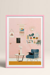 HOMEPACK Ahşap Çerçeveli Tablo Çerçeveli Poster Sanatsal Modern Duvar Dekoru TK-736