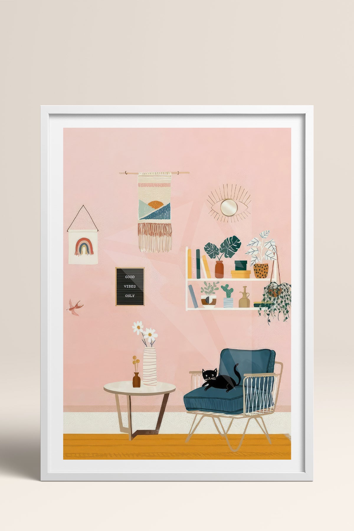 HOMEPACK Ahşap Çerçeveli Tablo Çerçeveli Poster Sanatsal Modern Duvar Dekoru TK-736