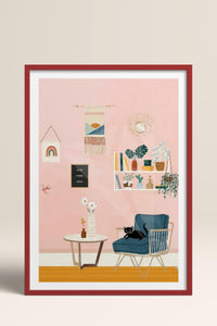 HOMEPACK Ahşap Çerçeveli Tablo Çerçeveli Poster Sanatsal Modern Duvar Dekoru TK-736
