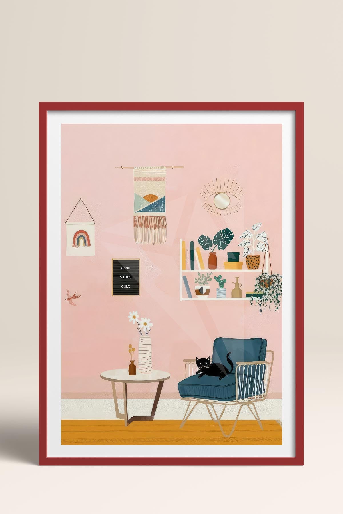 HOMEPACK Ahşap Çerçeveli Tablo Çerçeveli Poster Sanatsal Modern Duvar Dekoru TK-736