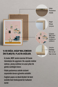 HOMEPACK Ahşap Çerçeveli Tablo Çerçeveli Poster Sanatsal Modern Duvar Dekoru TK-736