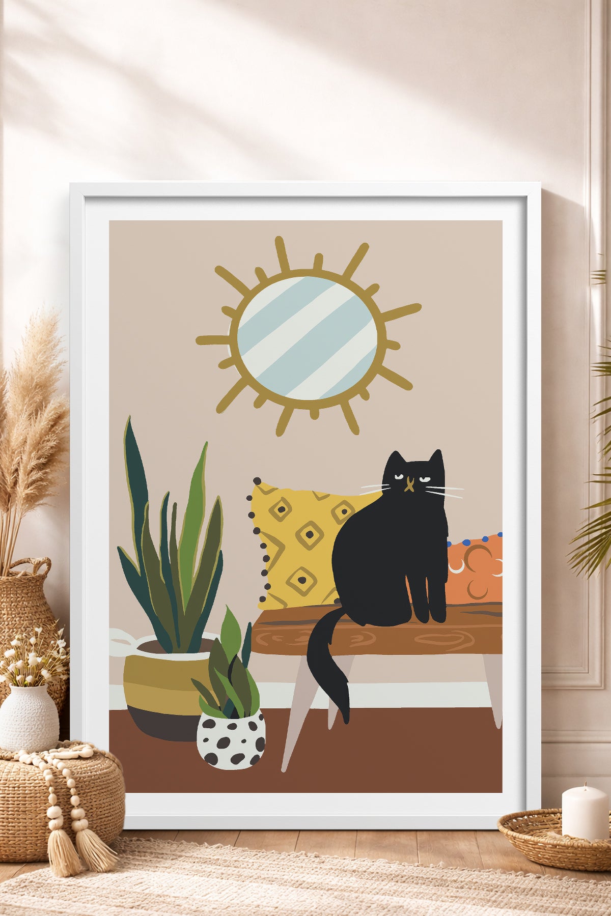 HOMEPACK Ahşap Çerçeveli Tablo Çerçeveli Poster Sanatsal Modern Duvar Dekoru TK-737
