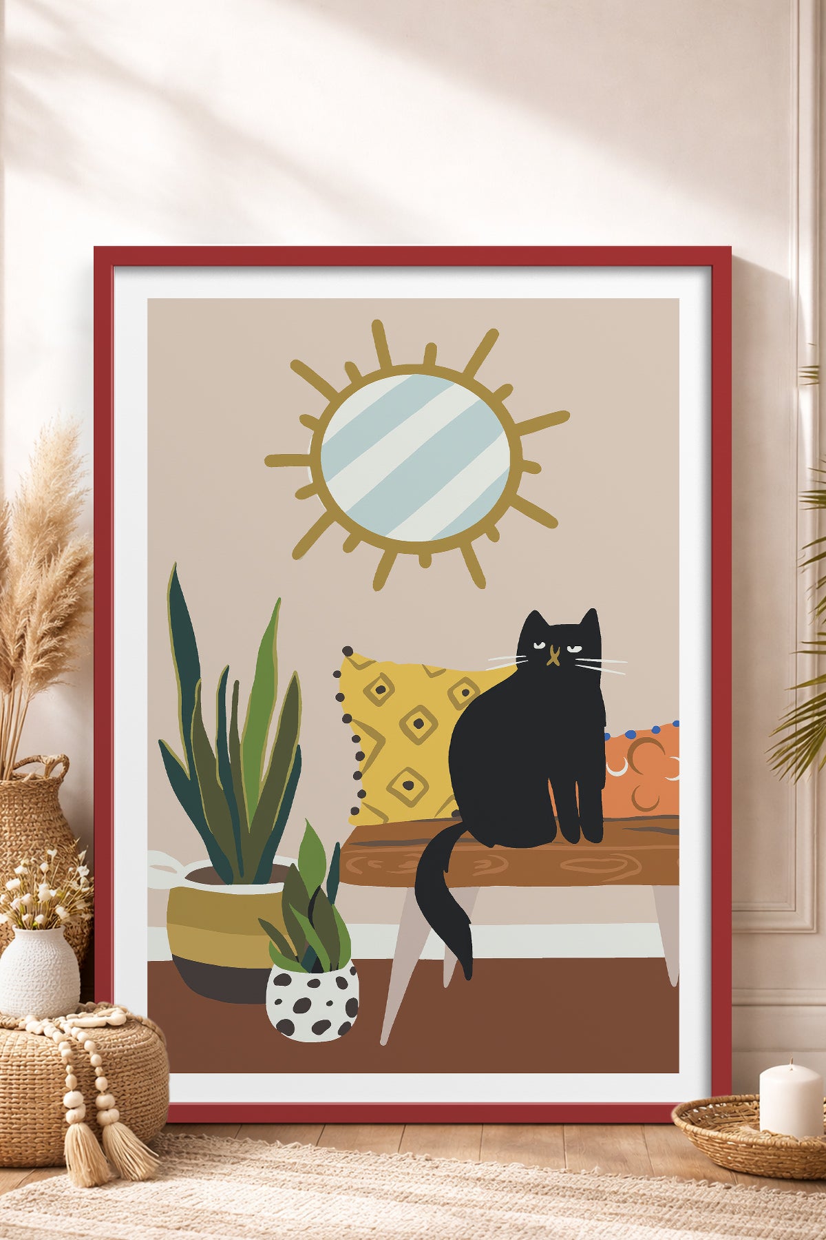 HOMEPACK Ahşap Çerçeveli Tablo Çerçeveli Poster Sanatsal Modern Duvar Dekoru TK-737