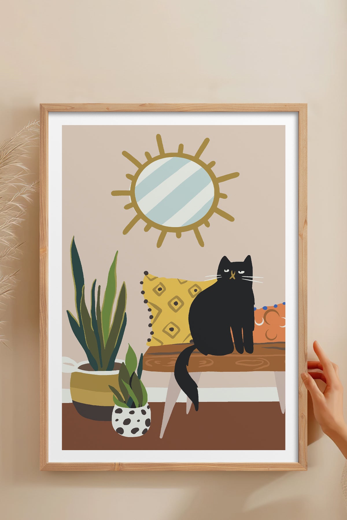 HOMEPACK Ahşap Çerçeveli Tablo Çerçeveli Poster Sanatsal Modern Duvar Dekoru TK-737