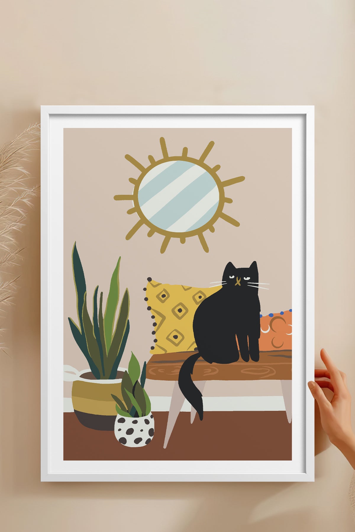HOMEPACK Ahşap Çerçeveli Tablo Çerçeveli Poster Sanatsal Modern Duvar Dekoru TK-737