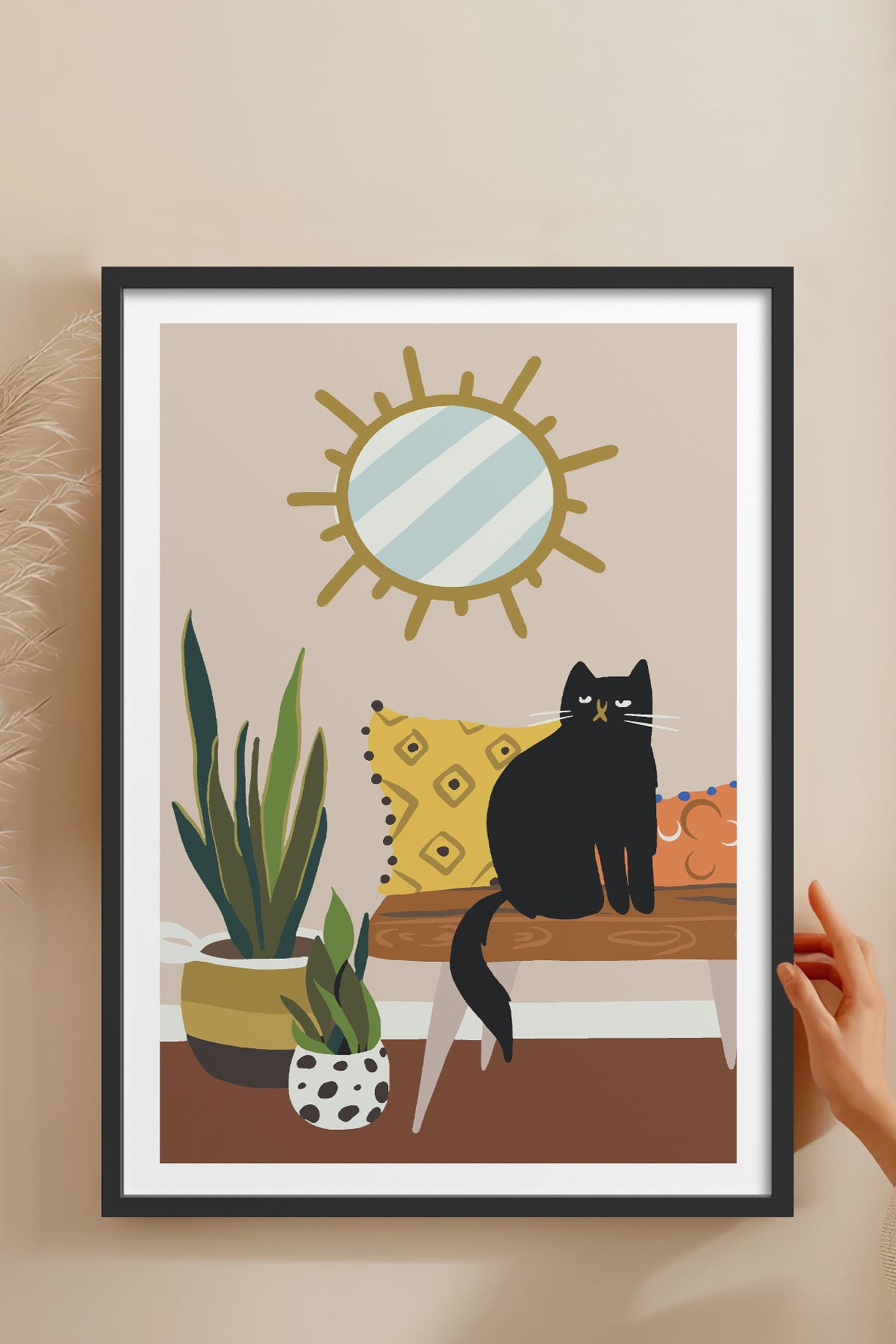 HOMEPACK Ahşap Çerçeveli Tablo Çerçeveli Poster Sanatsal Modern Duvar Dekoru TK-737