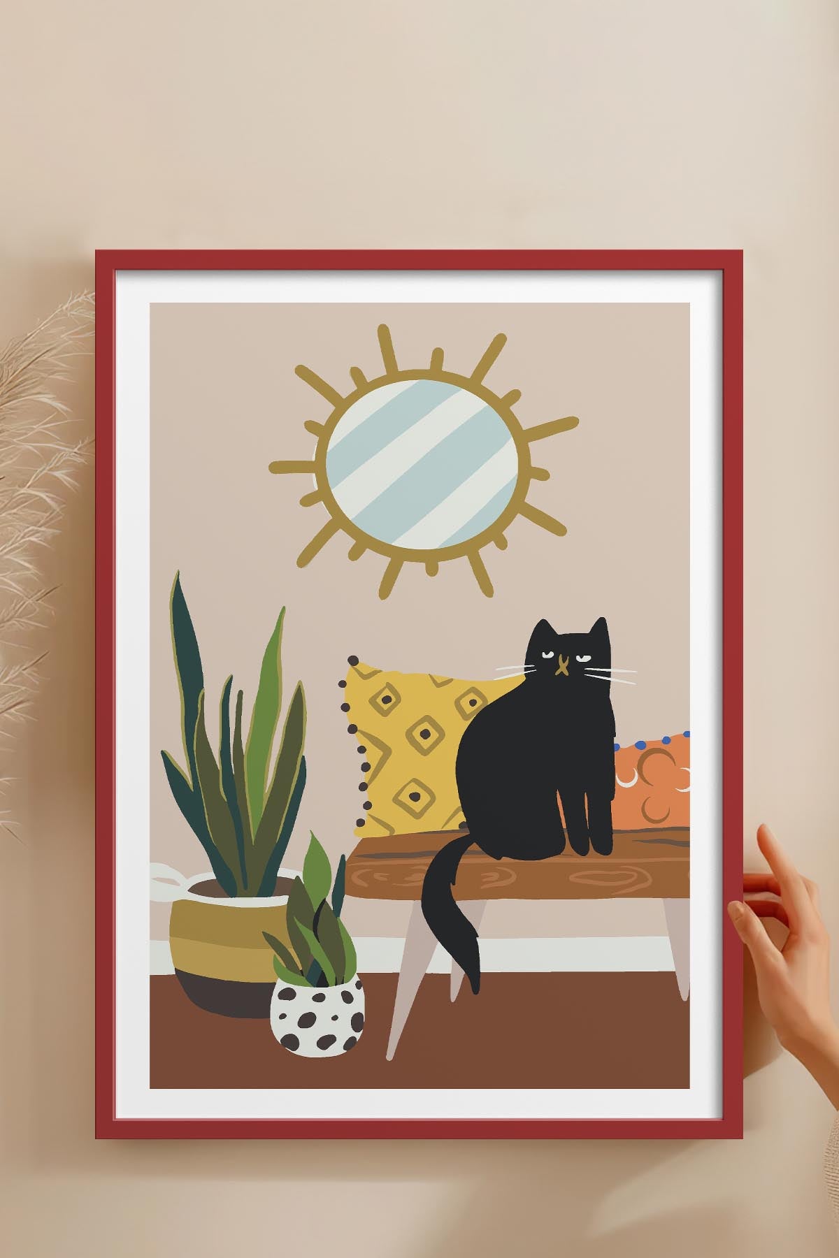 HOMEPACK Ahşap Çerçeveli Tablo Çerçeveli Poster Sanatsal Modern Duvar Dekoru TK-737