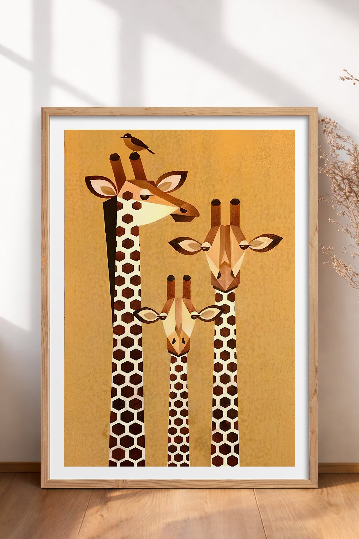 HOMEPACK Ahşap Çerçeveli Tablo Çerçeveli Poster Sanatsal Modern Duvar Dekoru TK-741