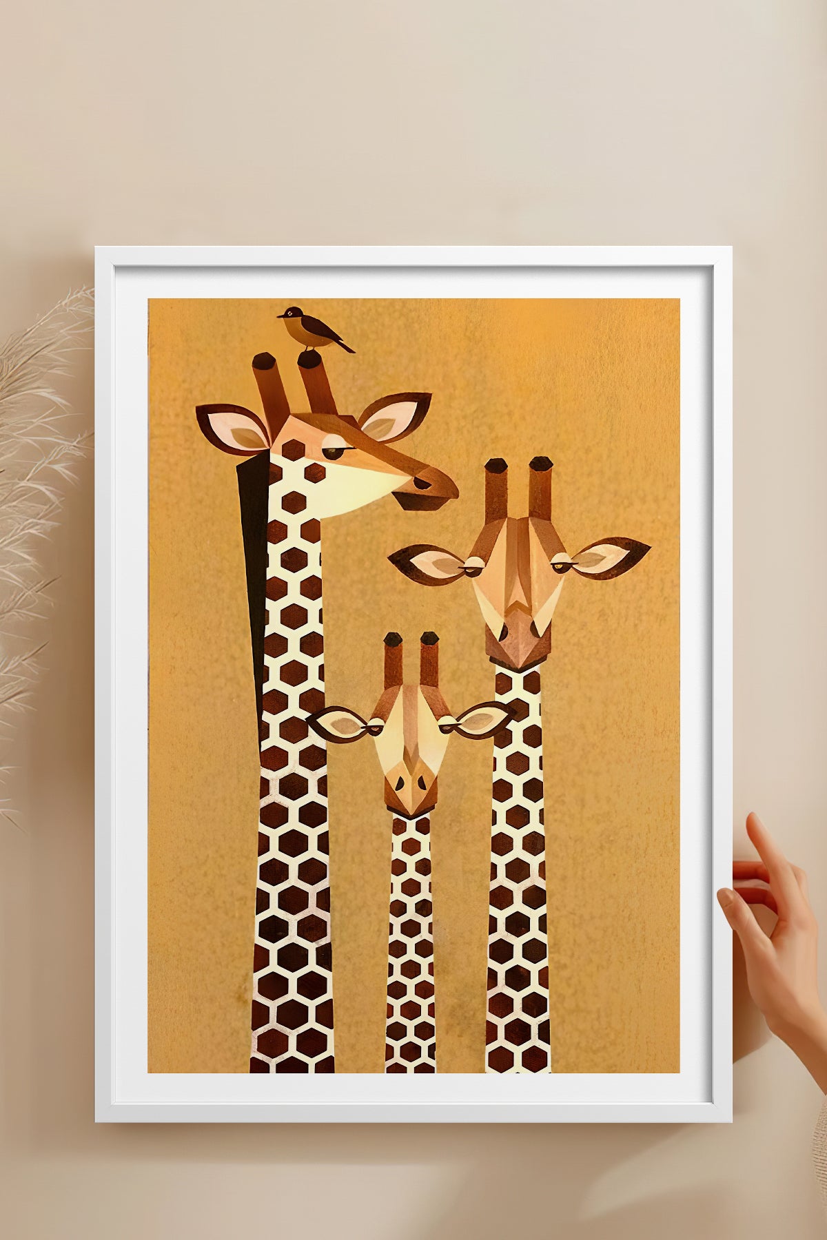 HOMEPACK Ahşap Çerçeveli Tablo Çerçeveli Poster Sanatsal Modern Duvar Dekoru TK-741
