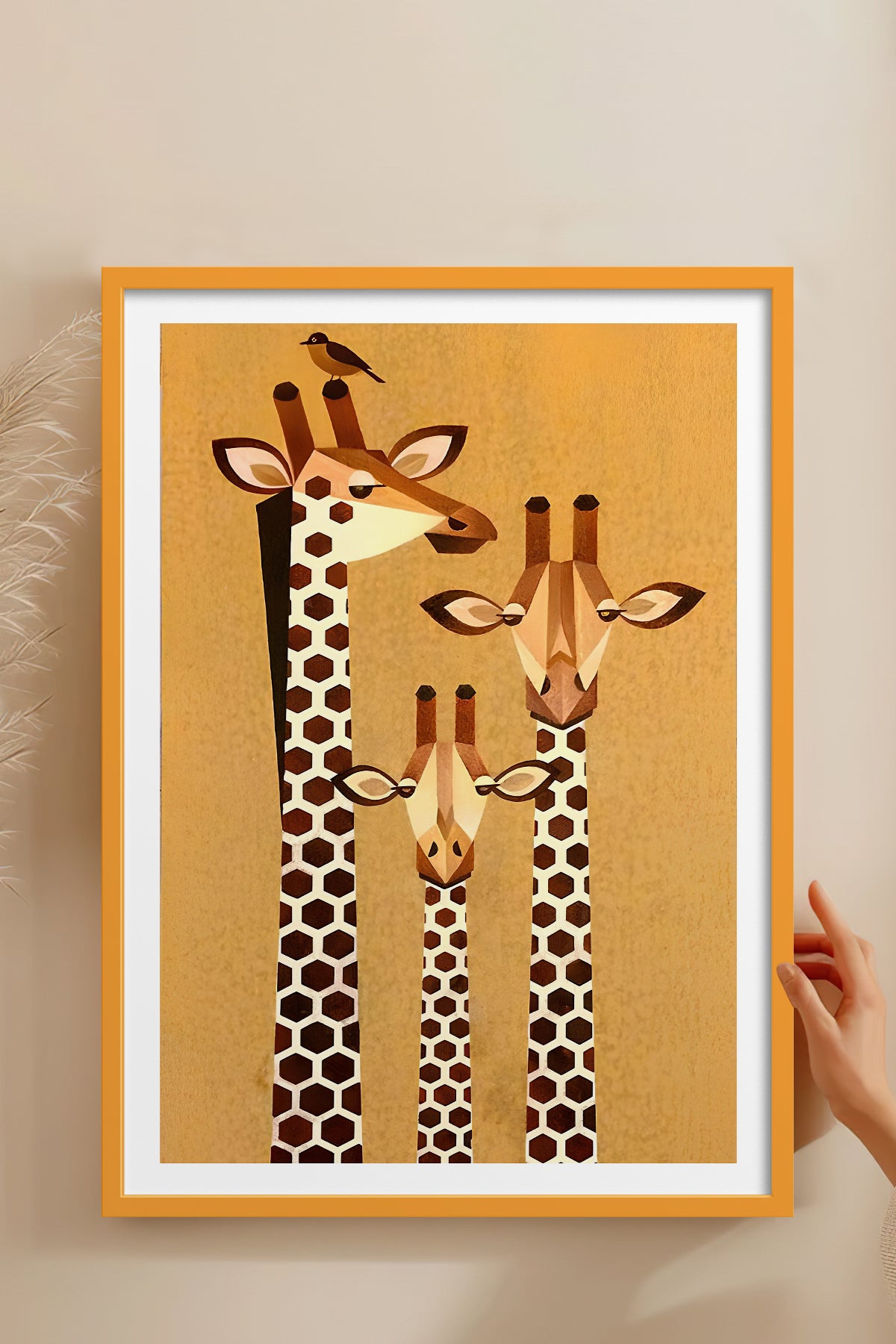 HOMEPACK Ahşap Çerçeveli Tablo Çerçeveli Poster Sanatsal Modern Duvar Dekoru TK-741