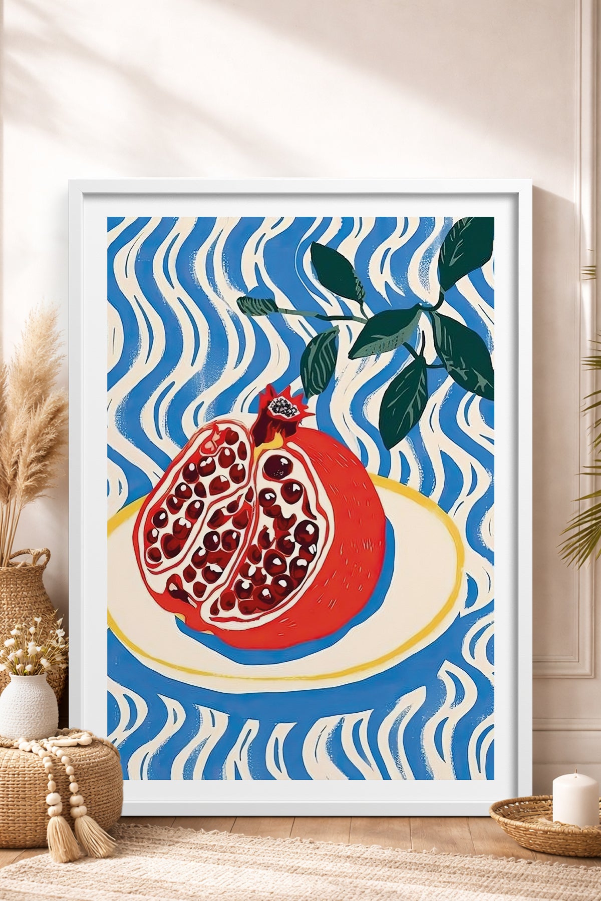HOMEPACK Ahşap Çerçeveli Tablo Çerçeveli Poster Sanatsal Modern Duvar Dekoru TK-744