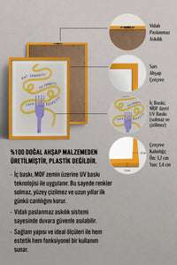 HOMEPACK Ahşap Çerçeveli Tablo Çerçeveli Poster Sanatsal Modern Duvar Dekoru TK-747