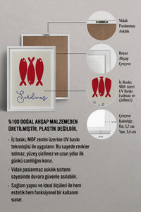 HOMEPACK Ahşap Çerçeveli Tablo Çerçeveli Poster Sanatsal Modern Duvar Dekoru TK-749