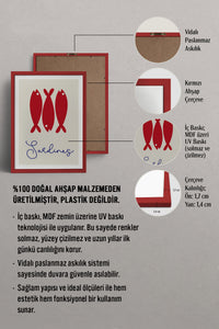 HOMEPACK Ahşap Çerçeveli Tablo Çerçeveli Poster Sanatsal Modern Duvar Dekoru TK-749