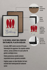HOMEPACK Ahşap Çerçeveli Tablo Çerçeveli Poster Sanatsal Modern Duvar Dekoru TK-749