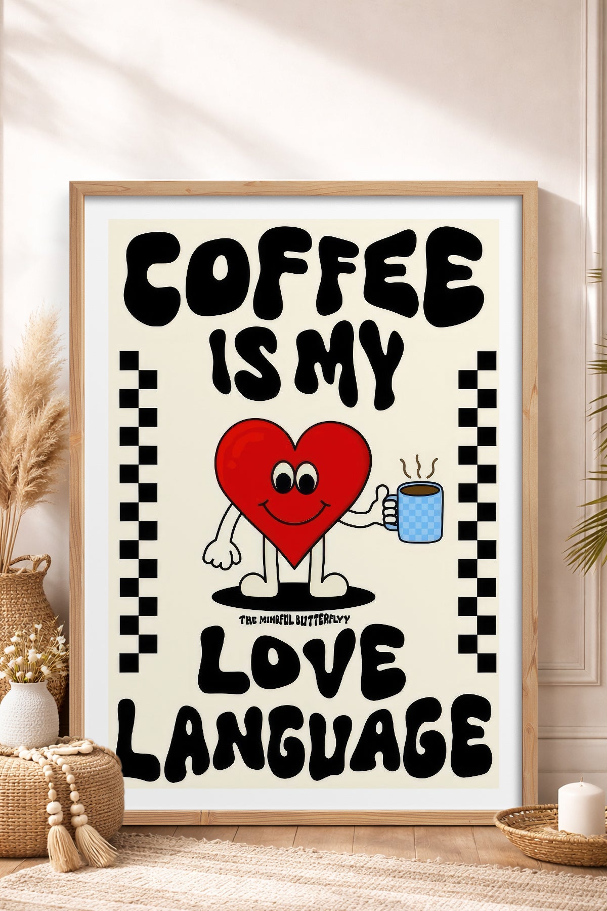 HOMEPACK Ahşap Çerçeveli Tablo Çerçeveli Poster Sanatsal Modern Duvar Dekoru TK-751