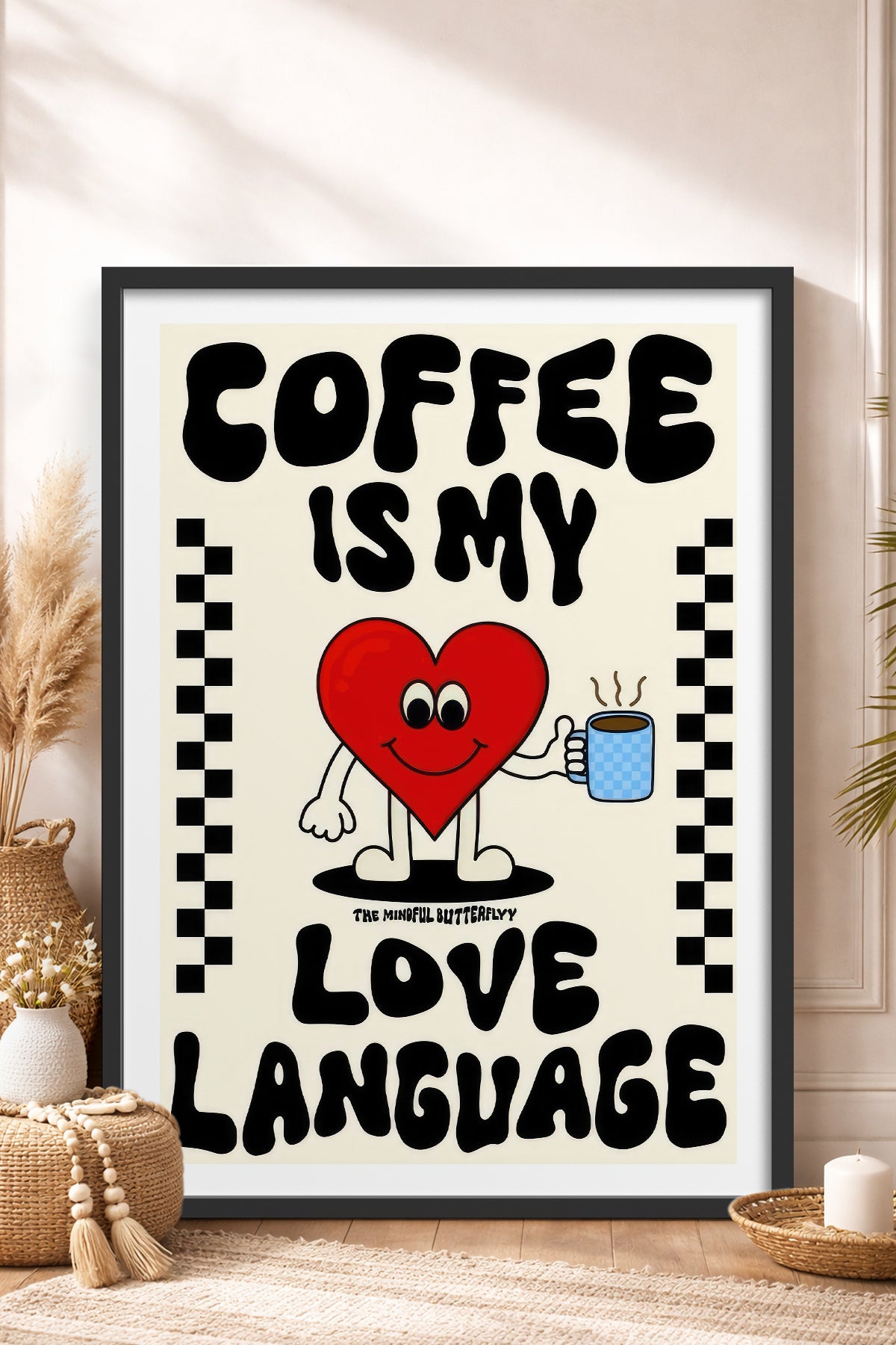 HOMEPACK Ahşap Çerçeveli Tablo Çerçeveli Poster Sanatsal Modern Duvar Dekoru TK-751