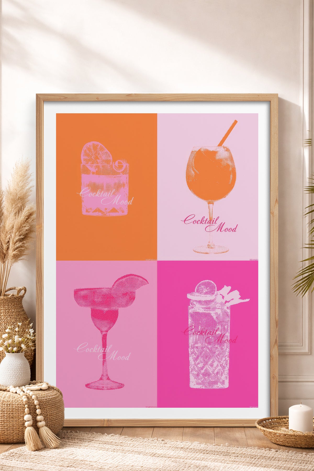 HOMEPACK Ahşap Çerçeveli Tablo Çerçeveli Poster Sanatsal Modern Duvar Dekoru TK-754