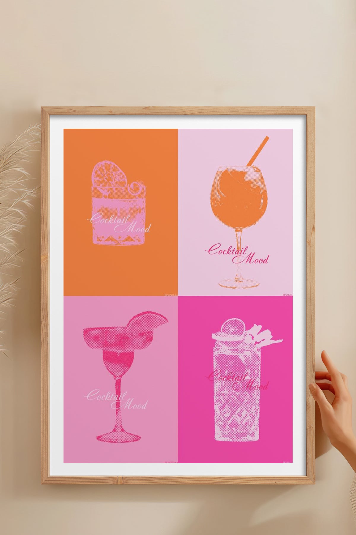 HOMEPACK Ahşap Çerçeveli Tablo Çerçeveli Poster Sanatsal Modern Duvar Dekoru TK-754