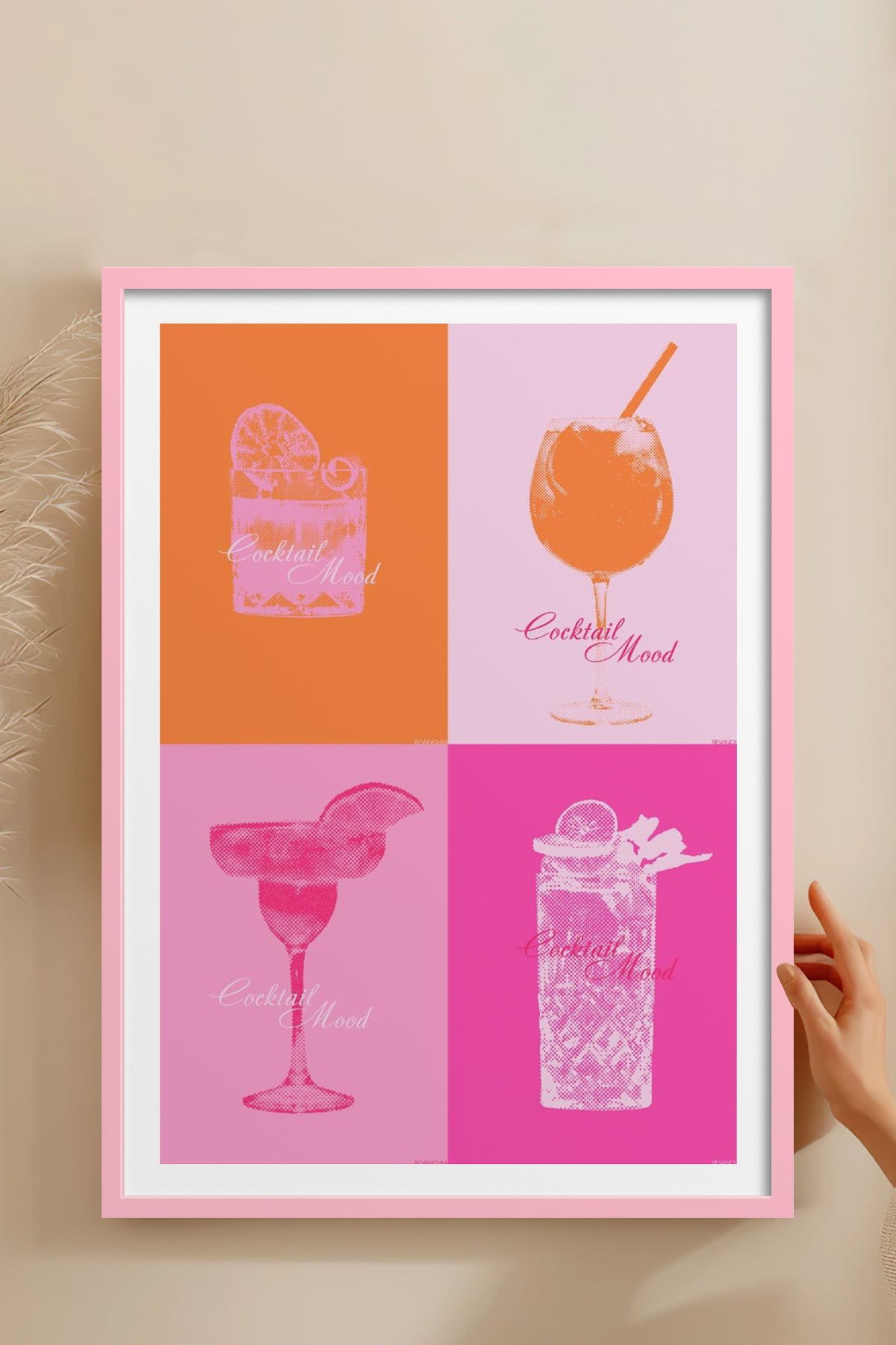 HOMEPACK Ahşap Çerçeveli Tablo Çerçeveli Poster Sanatsal Modern Duvar Dekoru TK-754