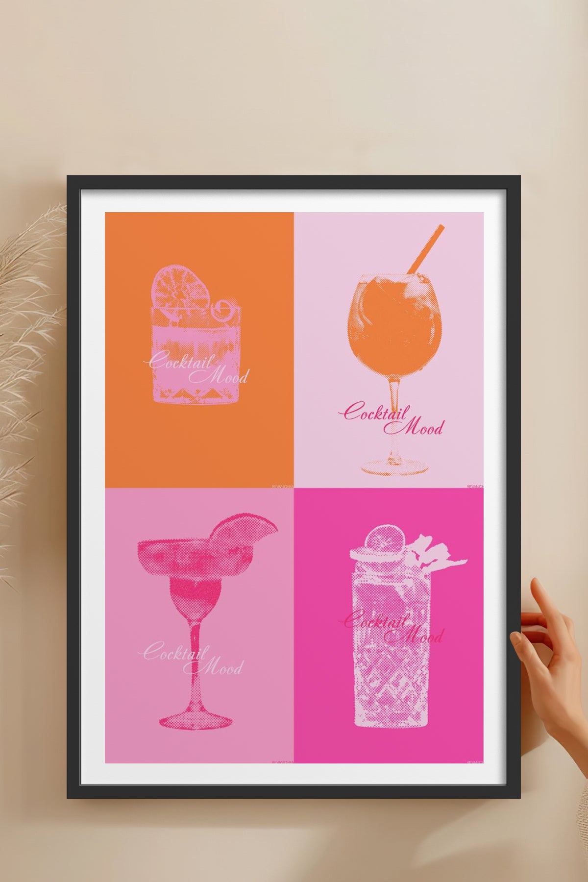 HOMEPACK Ahşap Çerçeveli Tablo Çerçeveli Poster Sanatsal Modern Duvar Dekoru TK-754