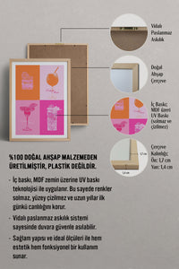 HOMEPACK Ahşap Çerçeveli Tablo Çerçeveli Poster Sanatsal Modern Duvar Dekoru TK-754