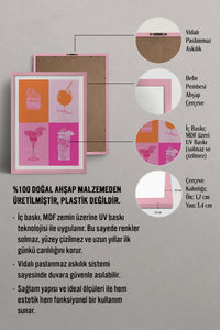 HOMEPACK Ahşap Çerçeveli Tablo Çerçeveli Poster Sanatsal Modern Duvar Dekoru TK-754